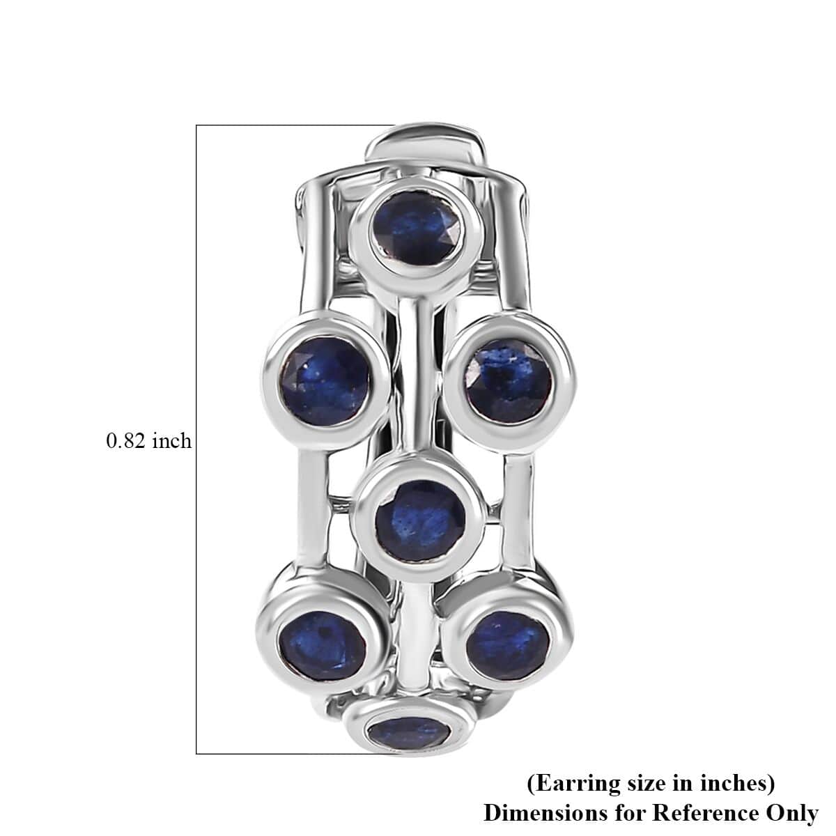 Doorbuster Masoala Sapphire (D) 2.75 ctw Bubbles Hoop Earrings in Rhodium Over Sterling Silver image number 4