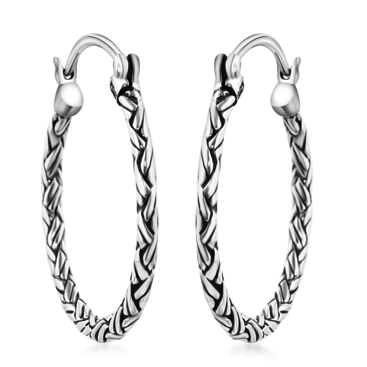 Bali Legacy Sterling Silver Padian Hoop Earrings 6.29 Grams image number 0