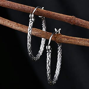 Bali Legacy Sterling Silver Padian Hoop Earrings 6.29 Grams