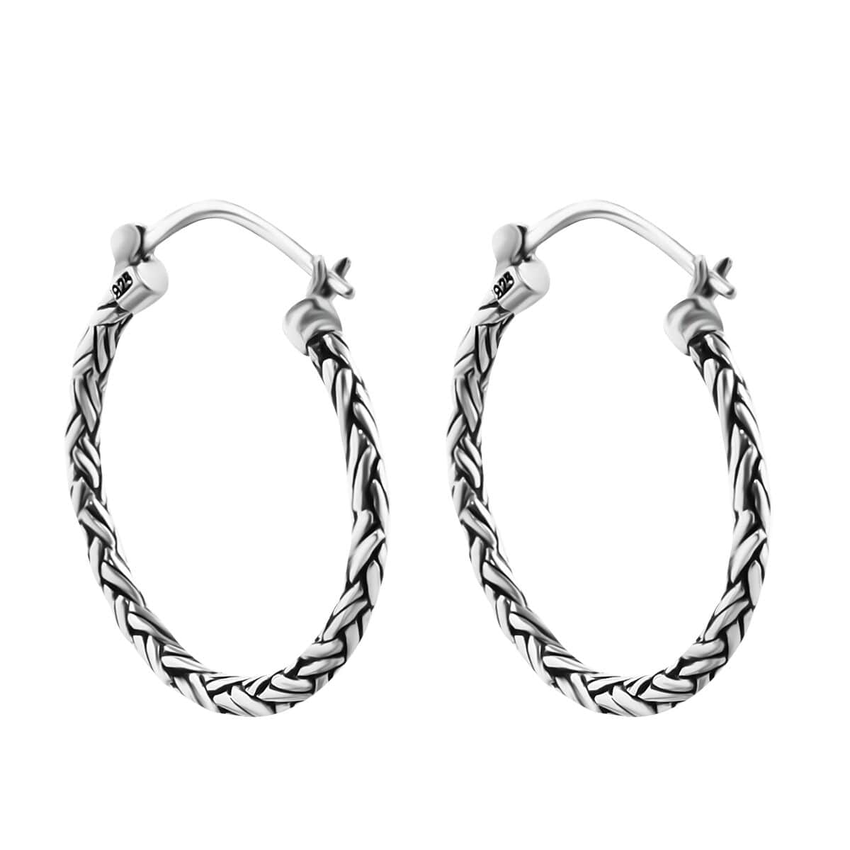 Bali Legacy Sterling Silver Padian Hoop Earrings 6.29 Grams image number 4