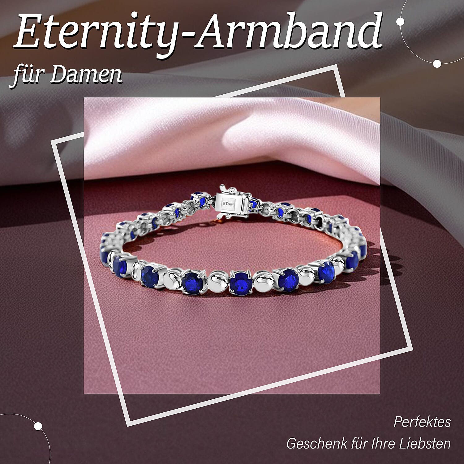 Tanzanian Blue Spinel 10.67 ctw Bracelet in Rhodium Over Sterling Silver (7.0 In)