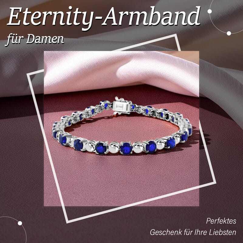 Tanzanian Blue Spinel 10.67 ctw Bracelet in Rhodium Over Sterling Silver (7.0 In)