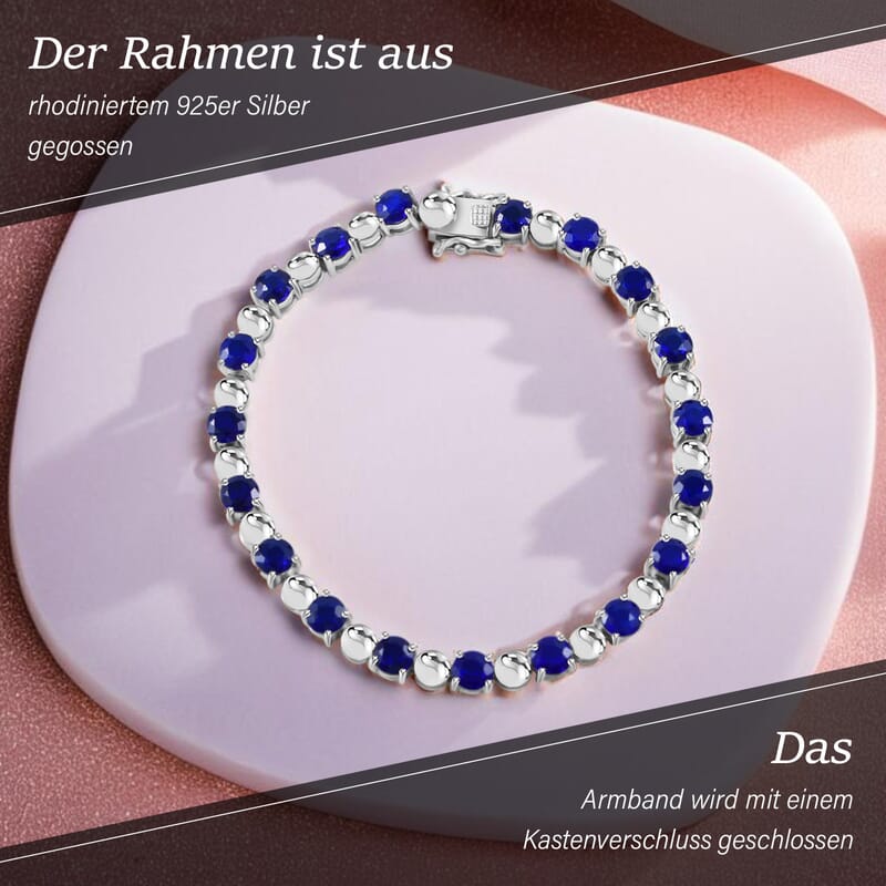 Tanzanian Blue Spinel 10.67 ctw Bracelet in Rhodium Over Sterling Silver (7.0 In)