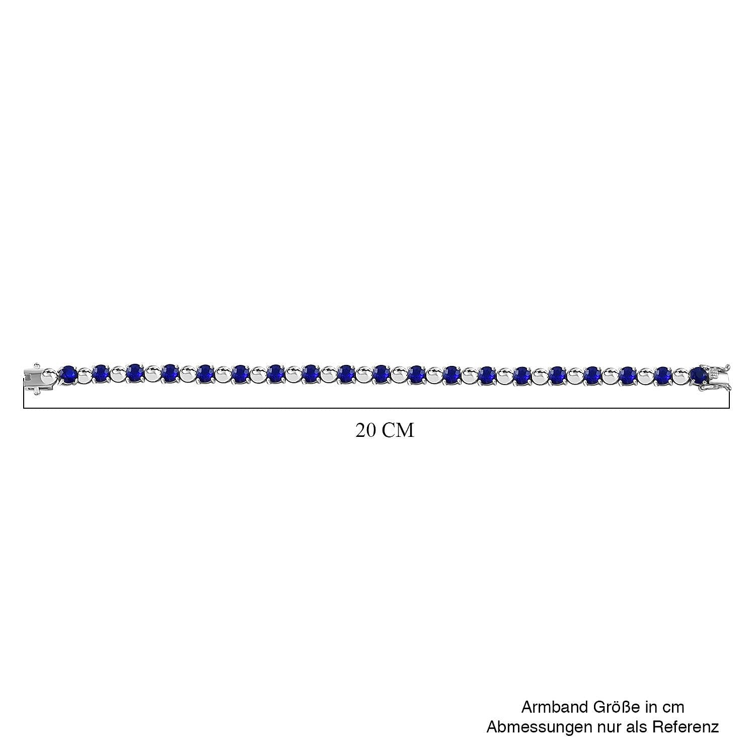 Tanzanian Blue Spinel 10.67 ctw Bracelet in Rhodium Over Sterling Silver (7.0 In)