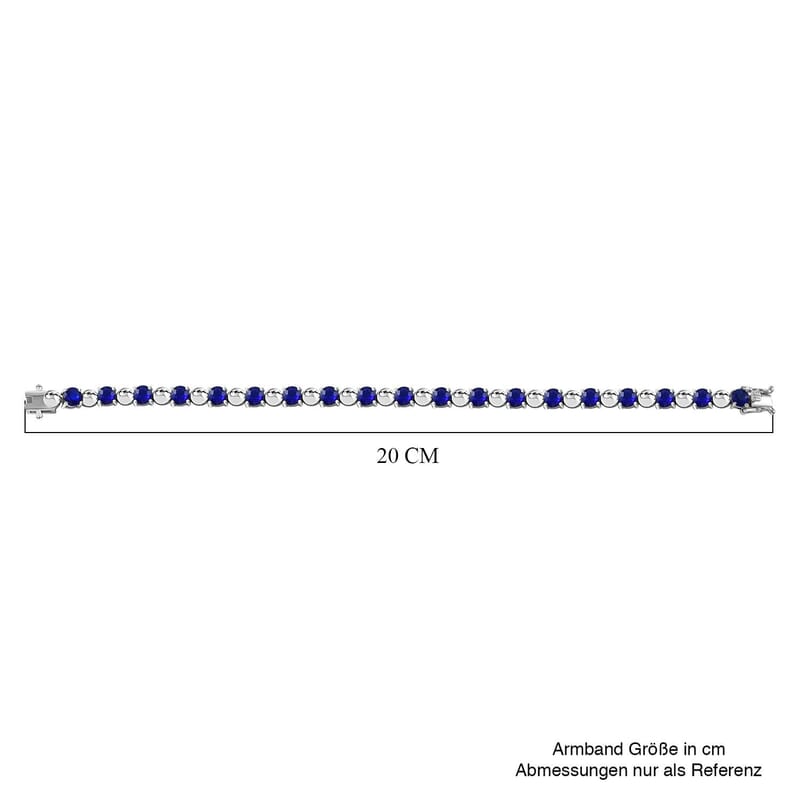 Tanzanian Blue Spinel 10.67 ctw Bracelet in Rhodium Over Sterling Silver (7.0 In)