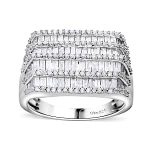 Diamond 2.00 ctw Ring in Platinum Over Sterling Silver (Size 10.0)