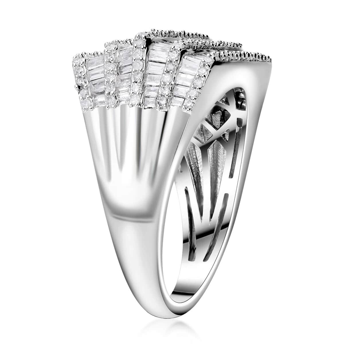 Diamond 2.00 ctw Ring in Platinum Over Sterling Silver (Size 10.0) image number 3