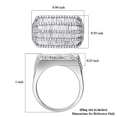 Diamond 2.00 ctw Ring in Platinum Over Sterling Silver (Size 10.0)