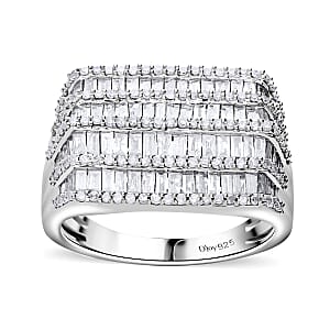 Diamond 2.00 ctw Ring in Platinum Over Sterling Silver (Size 7.0)