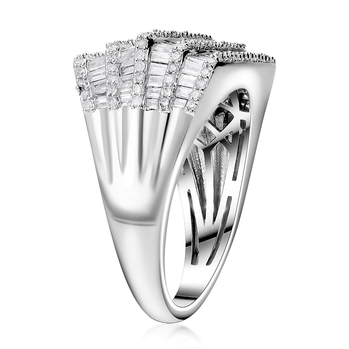 Diamond 2.00 ctw Ring in Platinum Over Sterling Silver (Size 7.0) image number 3
