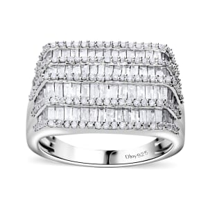 Diamond 2.00 ctw Ring in Platinum Over Sterling Silver (Size 9.0)