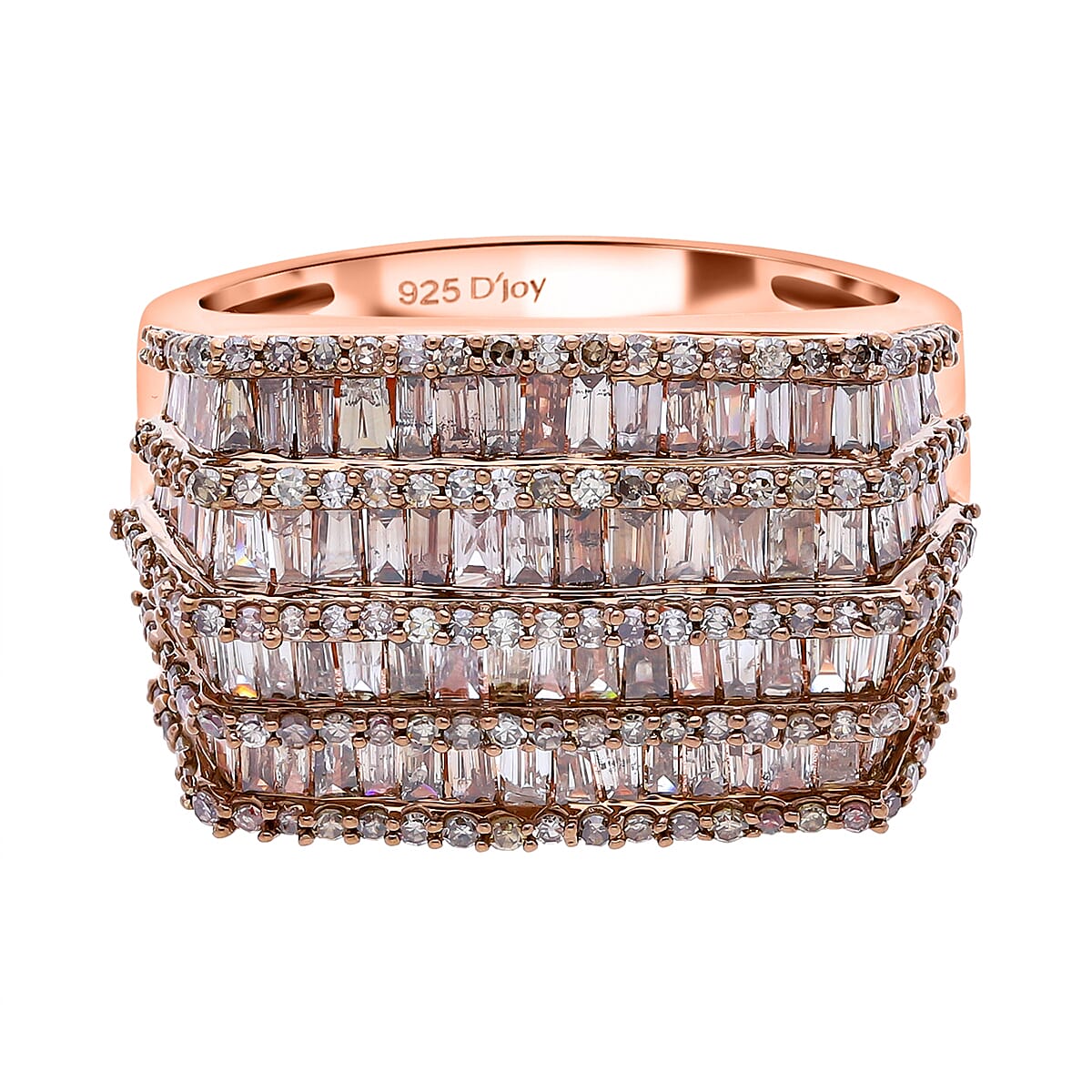 Natural Champagne Diamond 2.00 ctw Ring in Vermeil Rose Gold Over Sterling Silver (Size 11.0) image number 0