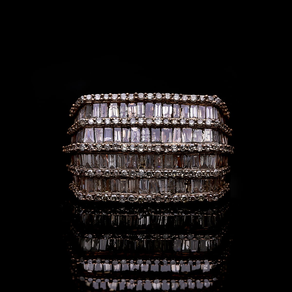 Natural Champagne Diamond 2.00 ctw Ring in Vermeil Rose Gold Over Sterling Silver (Size 11.0) image number 1