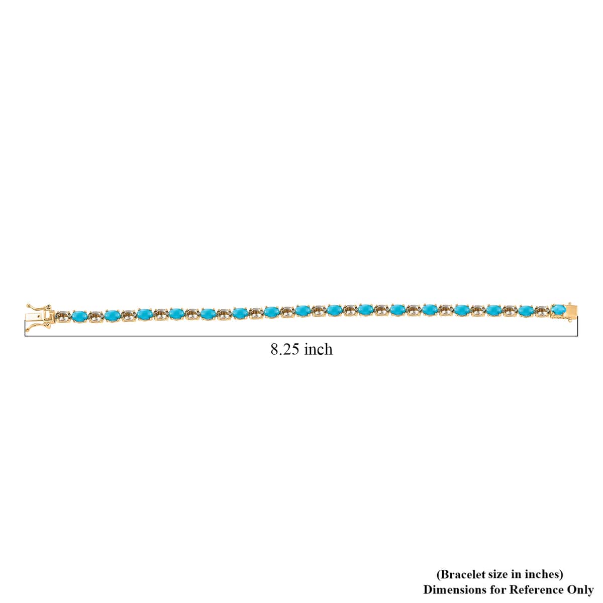 Premium Sleeping Beauty Turquoise and AAA Turkizite Tennis Bracelet in 18K Vermeil YG Over Sterling Silver (8.00 In) 14.75 ctw image number 4