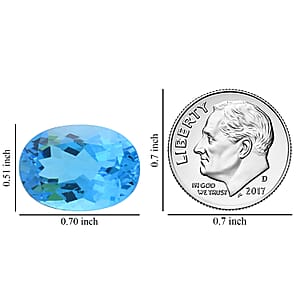 AAAA Electric Swiss Blue Topaz (Ovl 18x13 mm) 15.00 ctw