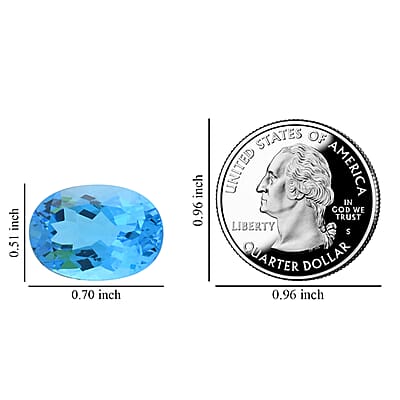 AAAA Electric Swiss Blue Topaz (Ovl 18x13 mm) 15.00 ctw
