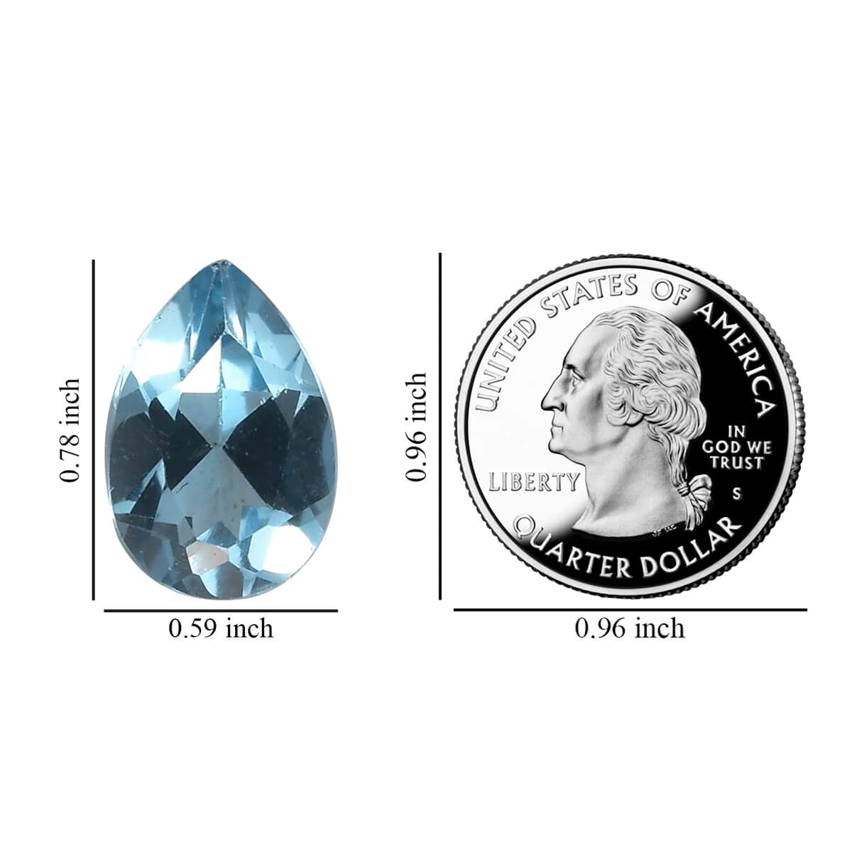 AAAA Swiss Blue Topaz (Pear 20x15 mm) 1.50 ctw image number 4