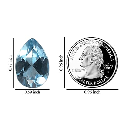 AAAA Swiss Blue Topaz (Pear 20x15 mm) 15.00 ctw