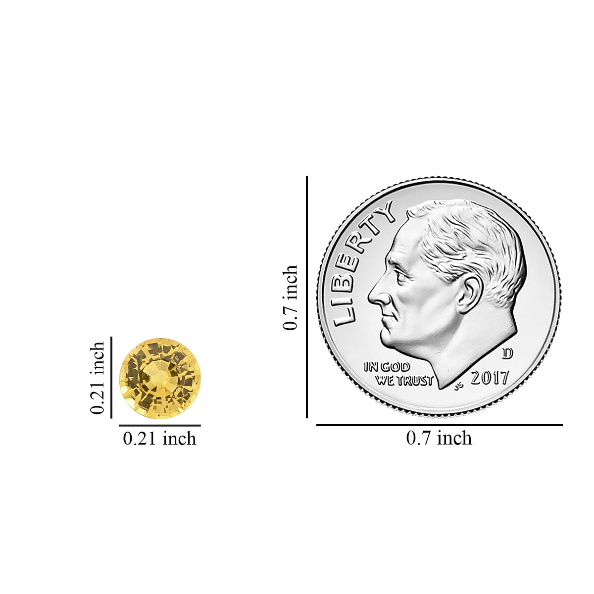 AAAA Madagascar Yellow Sapphire (Rnd 5.5 mm) 0.80 ctw Loose Gemstone image number 3