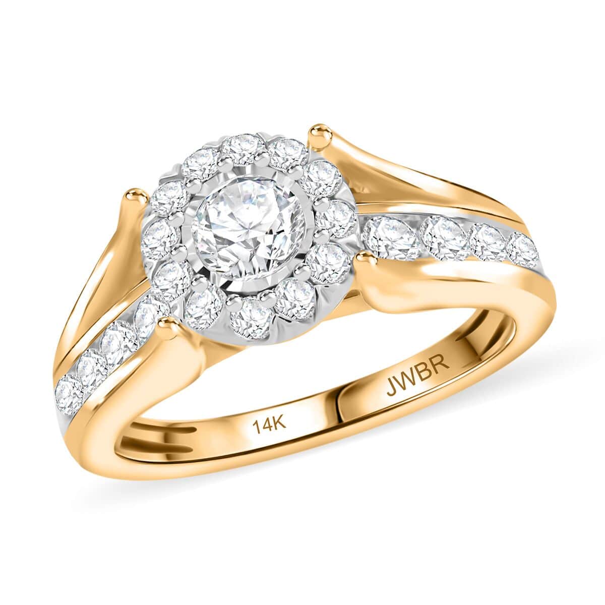 White Diamond G-H I2 1.30 ctw Ring in 14K Yellow Gold (Size 7.0) 5.25 Grams image number 0