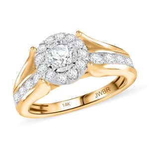 White Diamond G-H I2 1.30 ctw Ring in 14K Yellow Gold (Size 7.0) 5.25 Grams