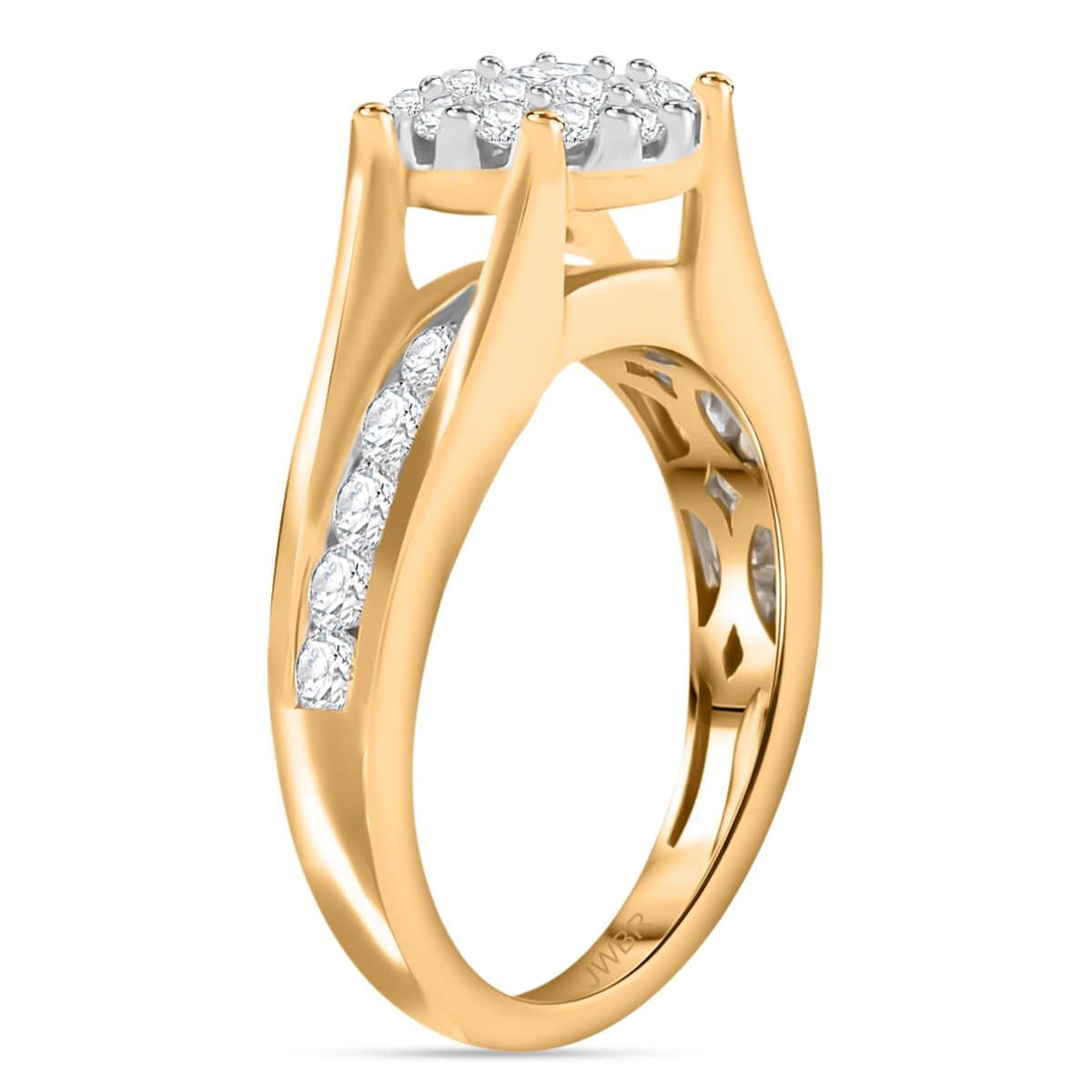 White Diamond G-H I2 1.30 ctw Ring in 14K Yellow Gold (Size 7.0) 5.25 Grams image number 3