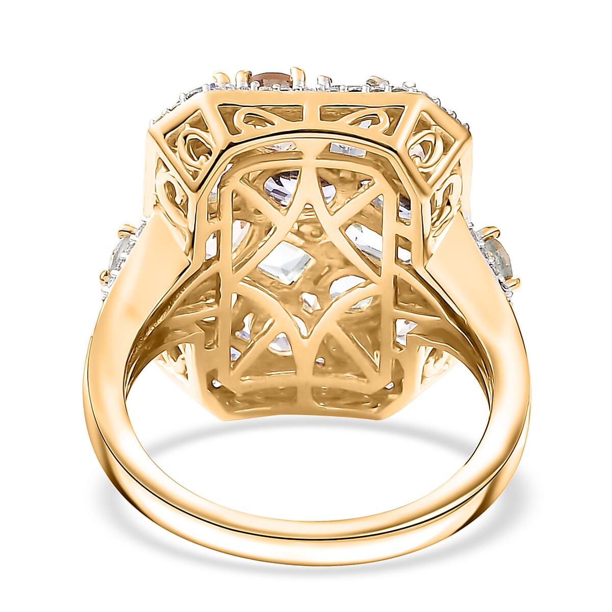 Multi Gemstone 4.10 ctw Sunlit Oasis Ring in 18K Vermeil Yellow Gold Over Sterling Silver (Size 8.0) image number 4