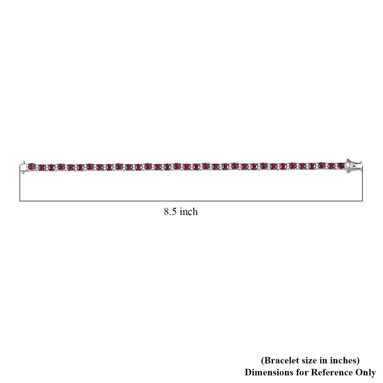 D'Joy Tanzanian Wine Garnet and White Zircon 15.10 ctw Royal Radiance Tennis Bracelet in Rhodium Over Sterling Silver (7.25 In)