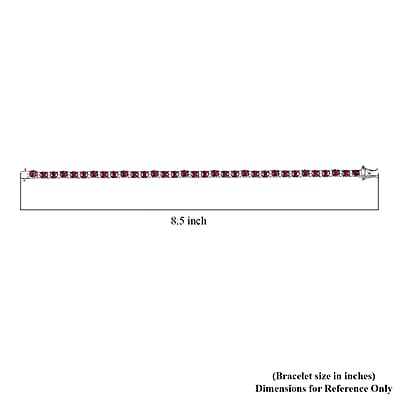 D'Joy Tanzanian Wine Garnet and White Zircon 15.10 ctw Royal Radiance Tennis Bracelet in Rhodium Over Sterling Silver (7.25 In)