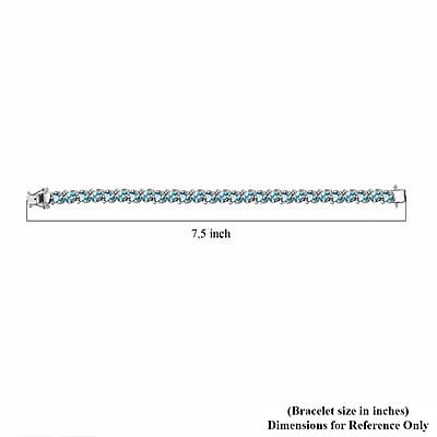 D'Joy Betroka Blue Apatite 12.75 ctw Floral Vine Bracelet in Rhodium Over Sterling Silver (7.25 In)