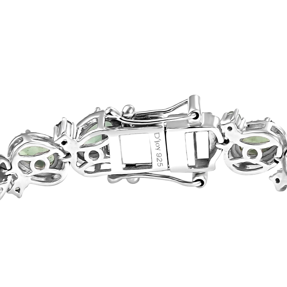 D'Joy Madagascar Green Apatite 12.75 ctw Floral Vine Bracelet in Rhodium Over Sterling Silver (7.25 In) image number 3