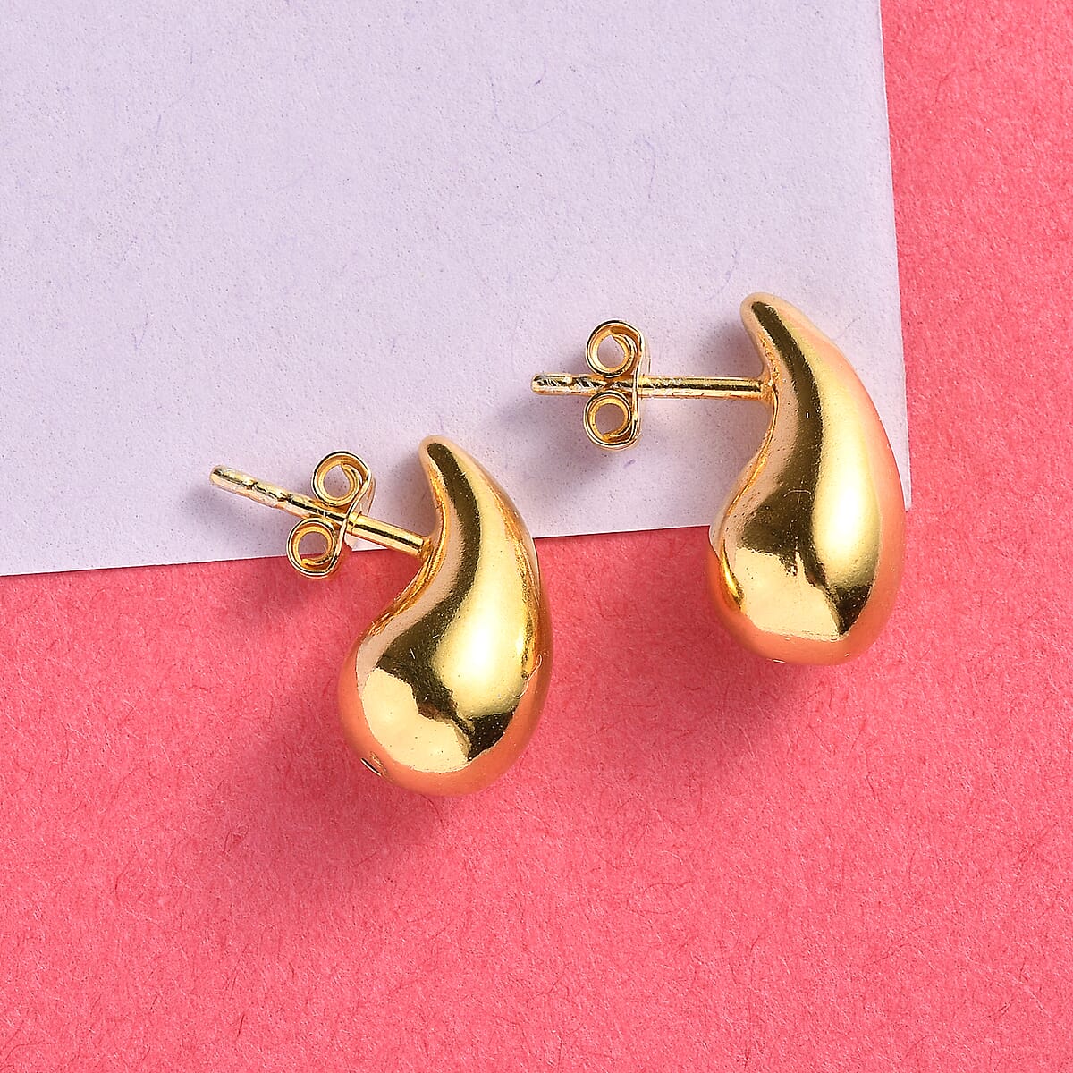 Electroform Tear Drop Earrings in 14K Yellow Gold Over Sterling Silver 1.20 Grams image number 1