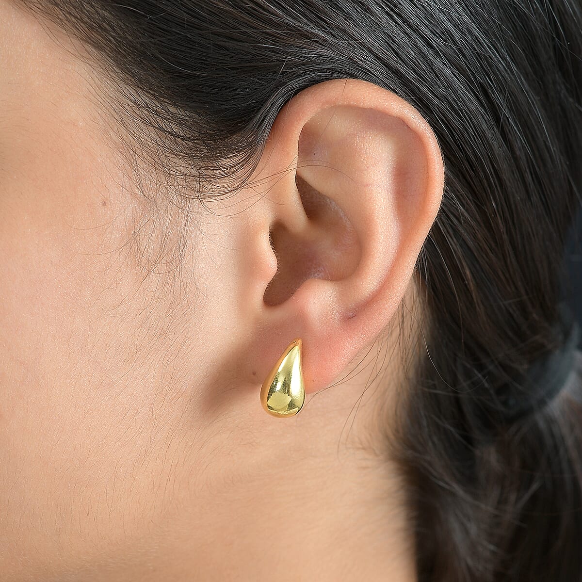 Electroform Tear Drop Earrings in 14K Yellow Gold Over Sterling Silver 1.20 Grams image number 2