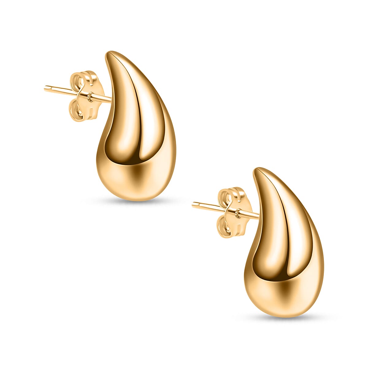 Electroform Tear Drop Earrings in 14K Yellow Gold Over Sterling Silver 1.20 Grams image number 3