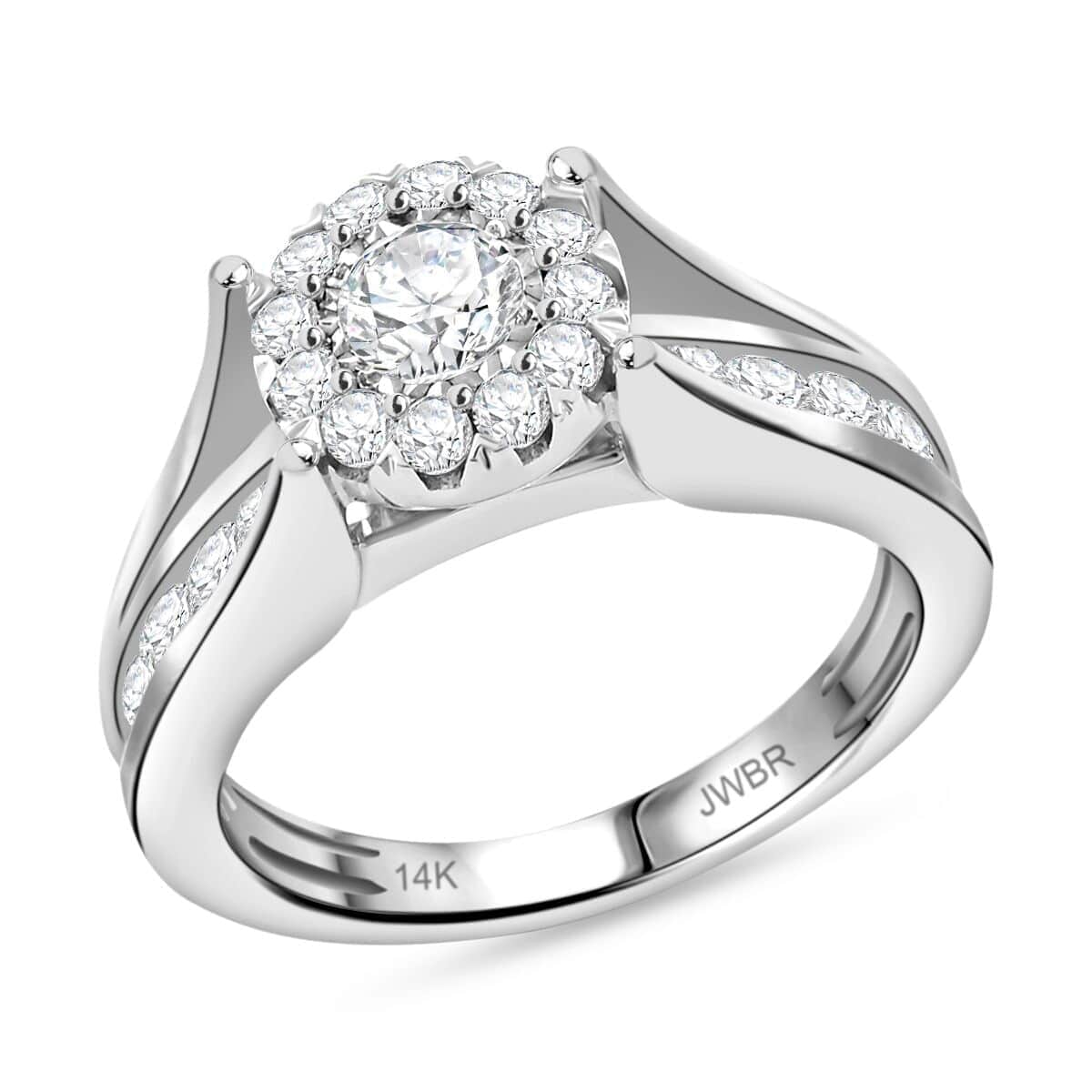 White Diamond G-H I2 1.30 ctw Ring in 14K White Gold (Size 7.0) 5.25 Grams image number 0