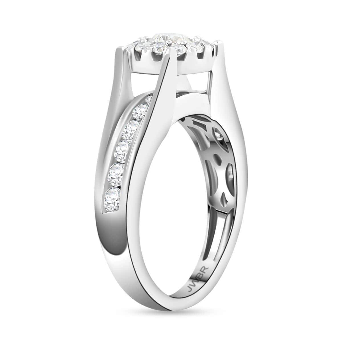 White Diamond G-H I2 1.30 ctw Ring in 14K White Gold (Size 7.0) 5.25 Grams image number 3