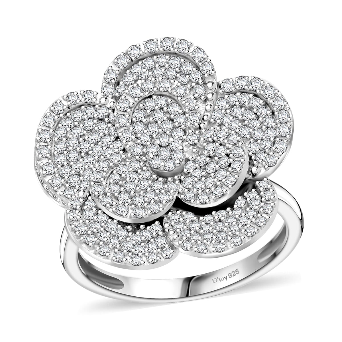 Diamond 1.00 ctw Enchanted Bloom Ring in Platinum Over Sterling Silver (Size 6.0) image number 0
