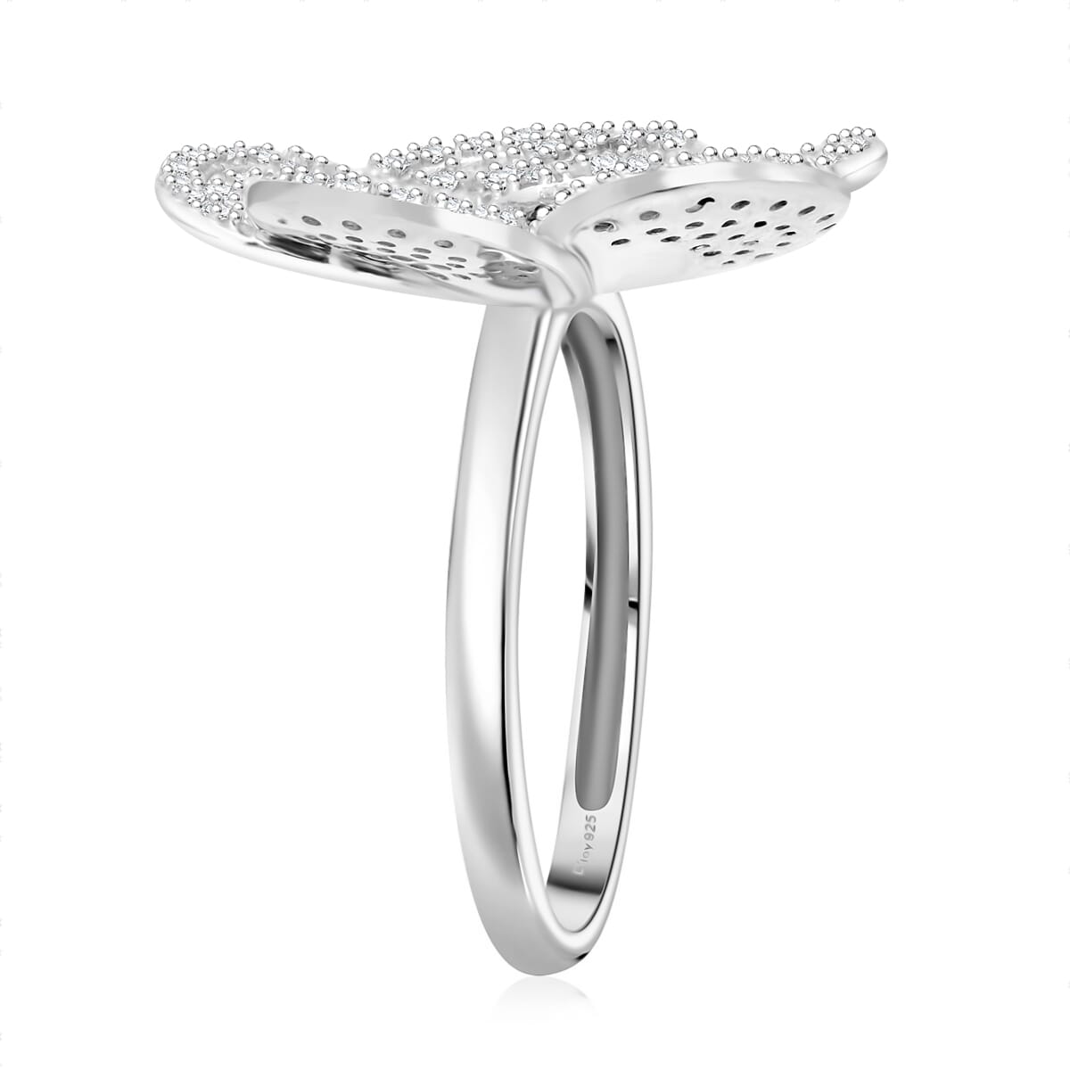 Diamond 1.00 ctw Enchanted Bloom Ring in Platinum Over Sterling Silver (Size 6.0) image number 3