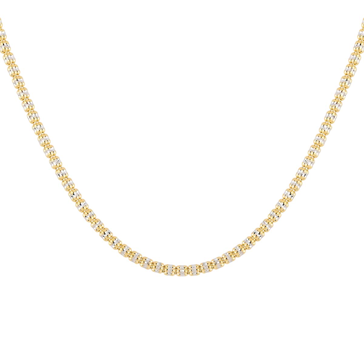 10K Yellow and White Gold 2.9mm Ice Chain Necklace 26 Inches 14 Grams image number 0