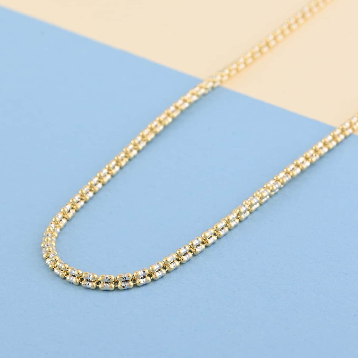 10K Yellow and White Gold 2.9mm Ice Chain Necklace 26 Inches 14 Grams image number 1