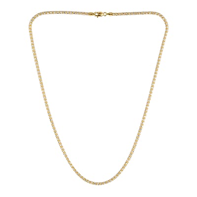 10K Yellow and White Gold 2.9mm Ice Chain Necklace 26 Inches 14 Grams