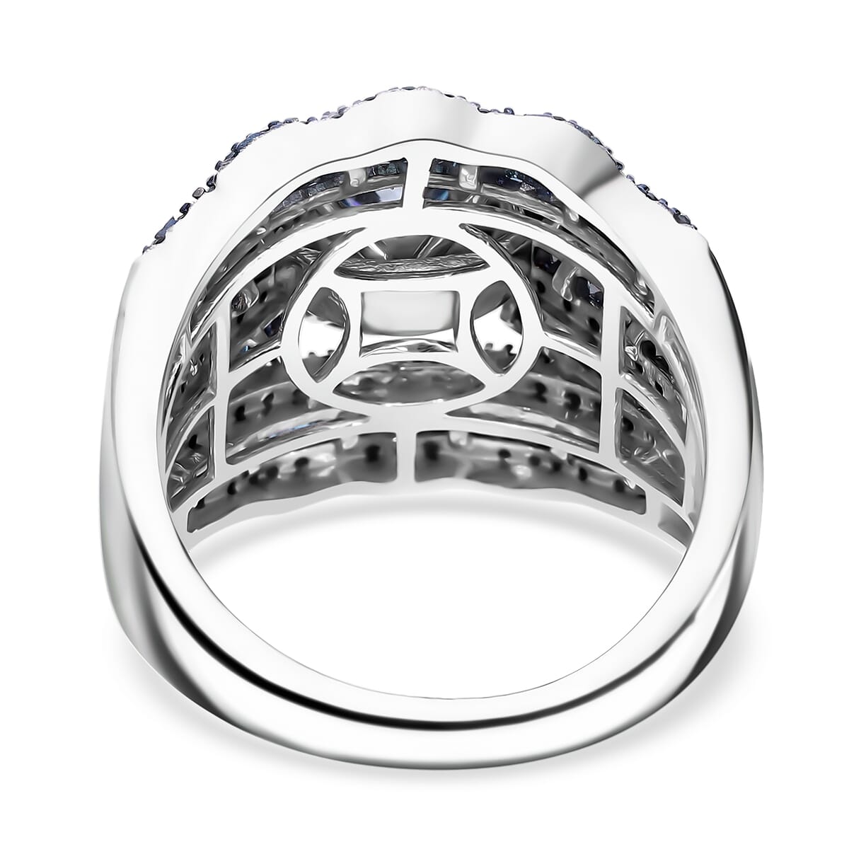 Blue Diamond 2.00 ctw Royal Majesty Ring in Platinum Over Sterling Silver (Size 7.0) image number 2