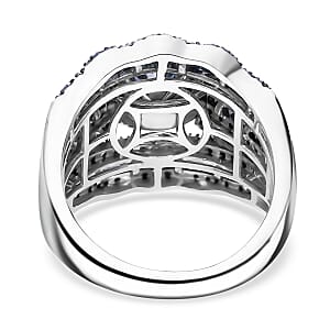 Blue Diamond 2.00 ctw Royal Majesty Ring in Platinum Over Sterling Silver (Size 7.0)
