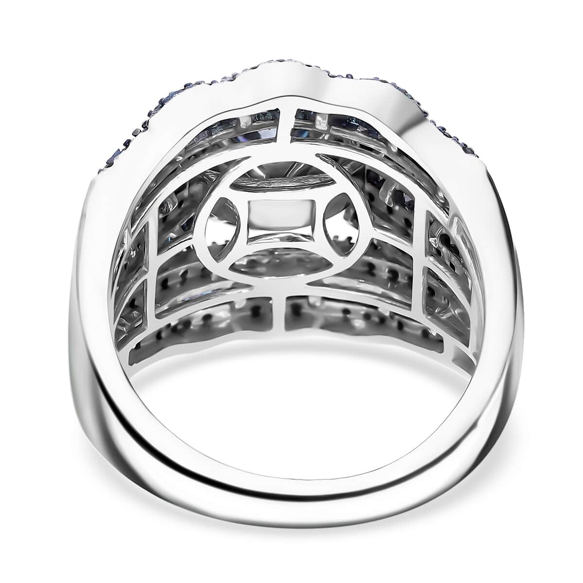 Doorbuster Blue Diamond 2.00 ctw Royal Majesty Ring in Platinum Over Sterling Silver (Size 8.0) image number 2