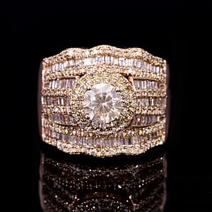 Natural Champagne Diamond 2.00 ctw Royal Majesty Ring in Vermeil Rose Gold Over Sterling Silver (Size 10.0)