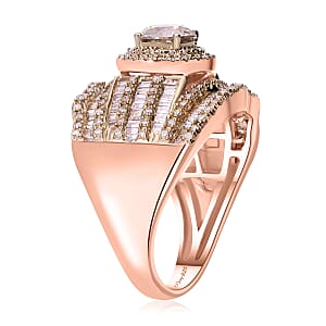 Natural Champagne Diamond 2.00 ctw Royal Majesty Ring in Vermeil Rose Gold Over Sterling Silver (Size 10.0)