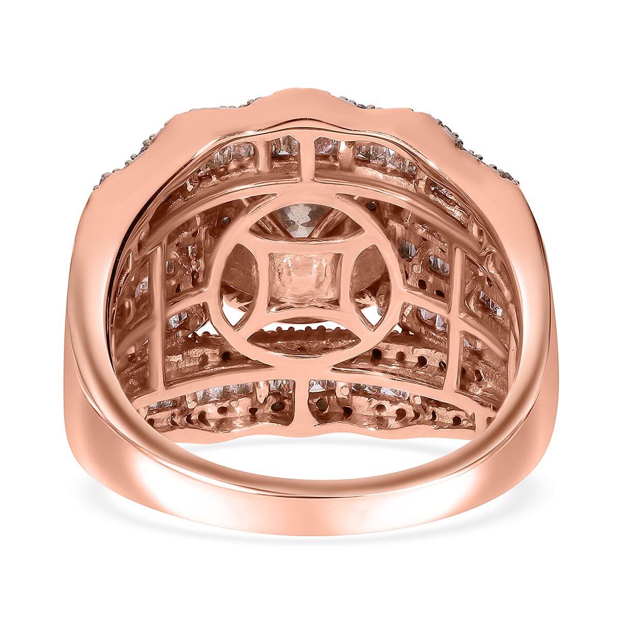 Natural Champagne Diamond 2.00 ctw Royal Majesty Ring in Vermeil Rose Gold Over Sterling Silver (Size 10.0) image number 4