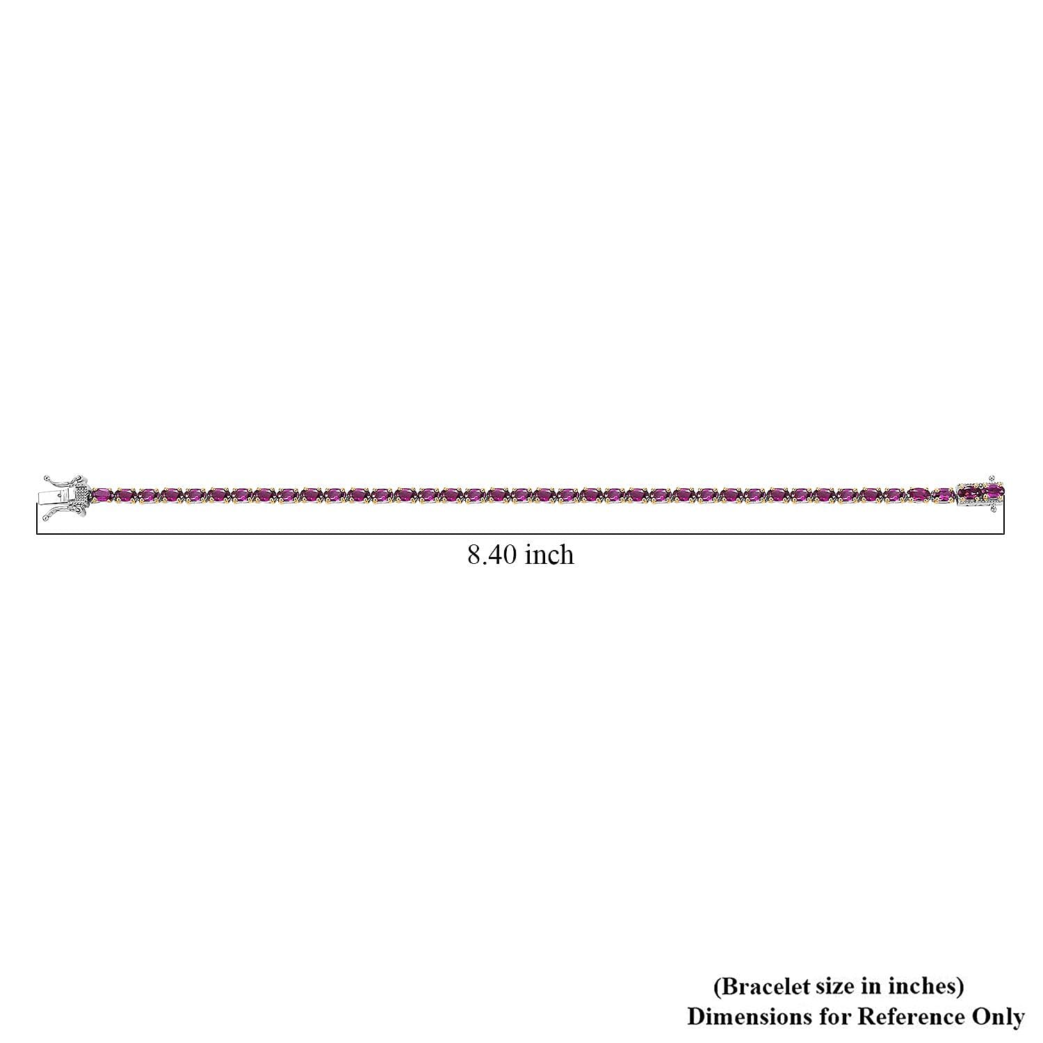D'Joy Radiant Ember Garnet 11.65 ctw Tennis Bracelet in 18K Vermeil YG and Rhodium Sterling Silver (8.00 In)