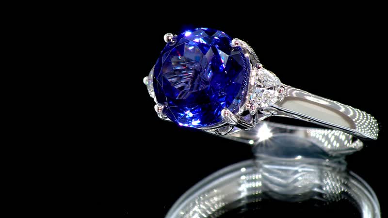 Certified & Appraised Rhapsody AAAA Tanzanite and E-F VS2 Diamond 4.27 ctw Ring in 950 Platinum 5.90 Grams
