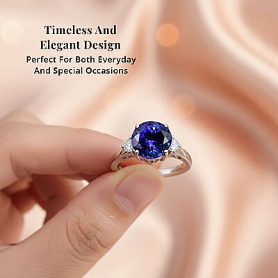 Certified & Appraised Rhapsody AAAA Tanzanite and E-F VS2 Diamond 4.27 ctw Ring in 950 Platinum (Size 7.0) 5.90 Grams